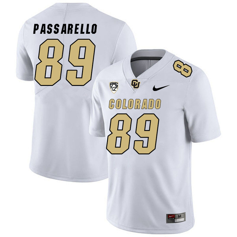 Men #89 Louis Passarello Colorado Buffaloes College Football Jerseys Stitched Sale-White - Click Image to Close